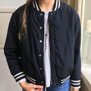 brandy melville reversible navy bomber jacket